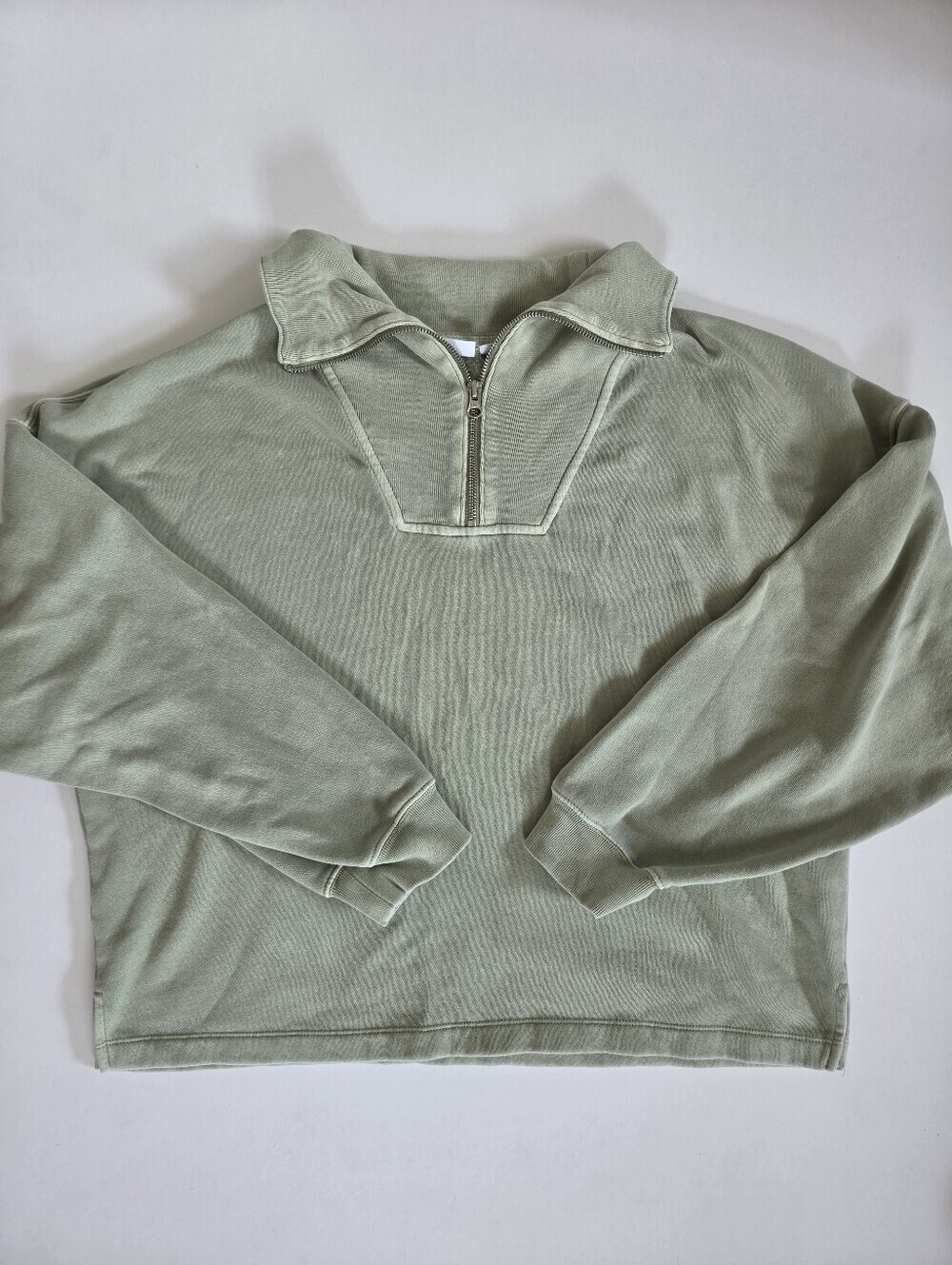 GAP quarter zip relaxed fit light green oversized fit cozy sweatshirt size L